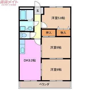 サンメゾン・スギ【2階】の間取り