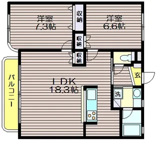 ラティア南烏山【2階】の間取り