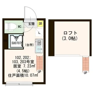 東京都中野区中野5【アパート】の間取り