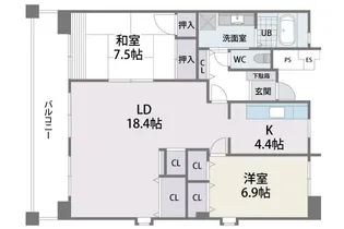 L-PLACE KAIZUKA【4階】の間取り