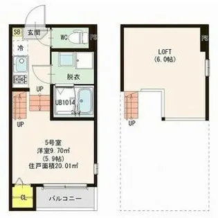 クレール宮城野原【2階】の間取り