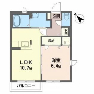 リリー・シャーメゾン F【1階】の間取り