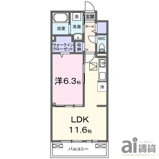 ヒカルサ西所沢【1階】の間取り