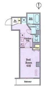 JUタワーフロントKINSHICHO【3階】の間取り