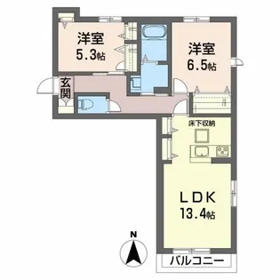 シャーメゾン エフ【1階】の間取り