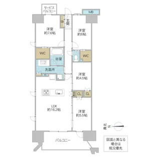 レーベン水戸 ONE STATE TOWER【5階】の間取り