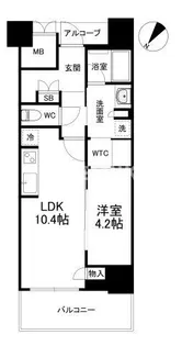 ジオタワー大阪十三【5階】の間取り