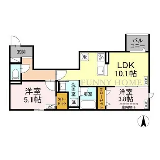 セレスティア上北沢【2階】の間取り