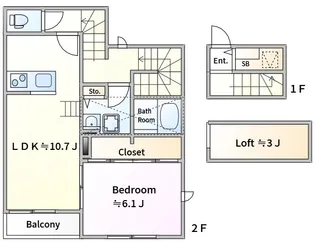 アンシャンテ上大岡【2階】の間取り