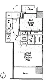 南麻布パークハイツ【8階】の間取り