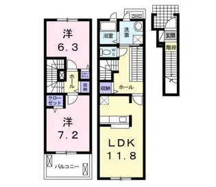 Belle・Fleur【2階】の間取り