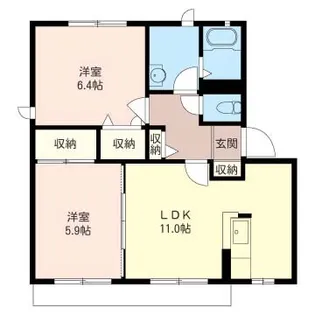 ベルツリーハイツA【1階】の間取り
