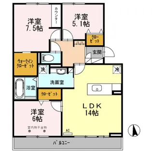 マルベリータウン シルク【3階】の間取り