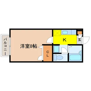 清萩ハイツB【1階】の間取り