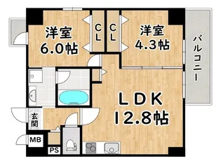 Wood River 新大阪【2階】の間取り