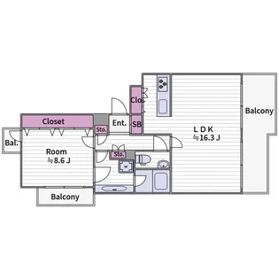 インターフェルティ真田山【7階】の間取り