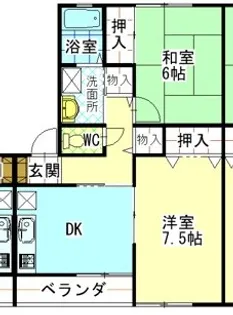 コーポ宝来 B【1階】の間取り