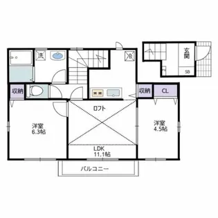 アイ・コート中田南【2階】の間取り