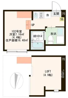 ハーモニーテラス西亀有【1階】の間取り