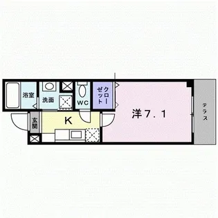 ノーブルコート万寿寺【1階】の間取り