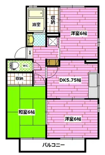 セジュール大町A棟【2階】の間取り