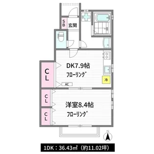 ウエストアヴェニュー【1階】の間取り