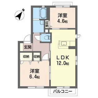 シャーメゾン南川 A棟【2階】の間取り