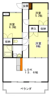 ふじ第2マンション【2階】の間取り