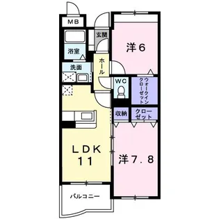 バルバロッサ上山【3階】の間取り