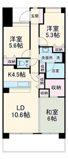 アソシエール溝の口【4階】の間取り