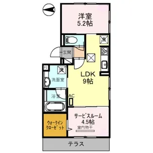 セジュール西賀茂【1階】の間取り