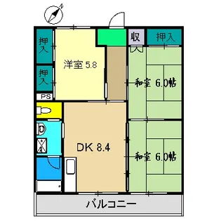 ハイツフジオ【3階】の間取り