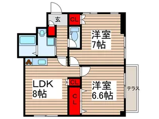 牛込テラス【1階】の間取り