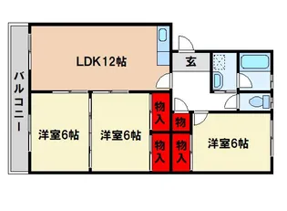 シャトー二日市【2階】の間取り