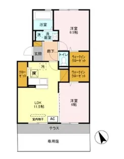 グランソーレ1【1階】の間取り