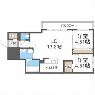 S-RESIDENCE西町【4階】の間取り