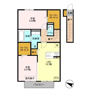 中川レジデンス2【2階】の間取り