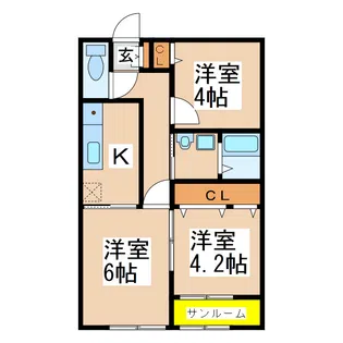 アース A棟【2階】の間取り