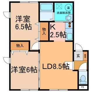 グランドールB館【2階】の間取り