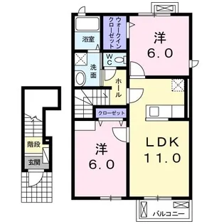 ハイマウント Four A【2階】の間取り