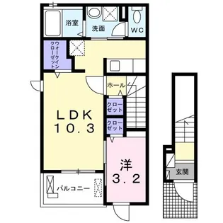 ユニゾン【2階】の間取り