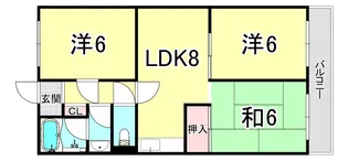 西明石コーポ5【2階】の間取り