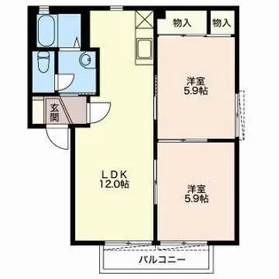 フォレストパル【2階】の間取り