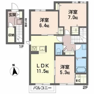 シャーメゾン錦B【2階】の間取り