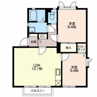 ベルメゾン徳間【1階】の間取り