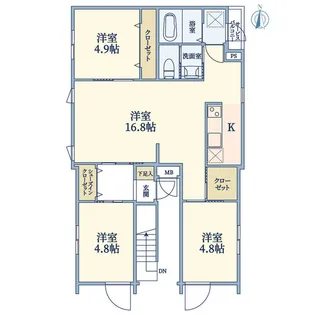 J-ARC上野入谷【5階】の間取り