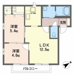 ヌーヴェルコート【1階】の間取り