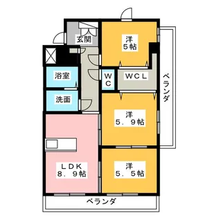 コンフォート・ヴィーヴル【2階】の間取り