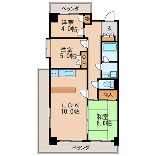 シティハウス白壁【4階】の間取り