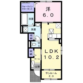 ミルクロワール I【1階】の間取り